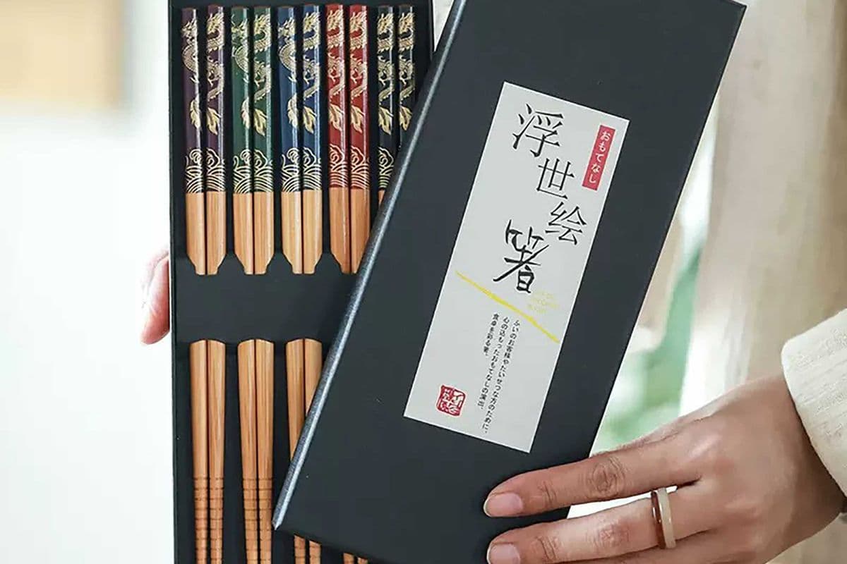 Golden Dragon Pattern Chopstick Gift Set(5 Pairs)