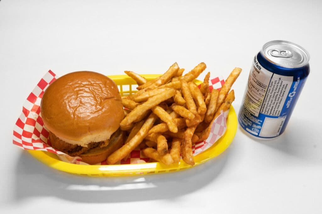 B3 - Chicken Burger with Fries and Pop
