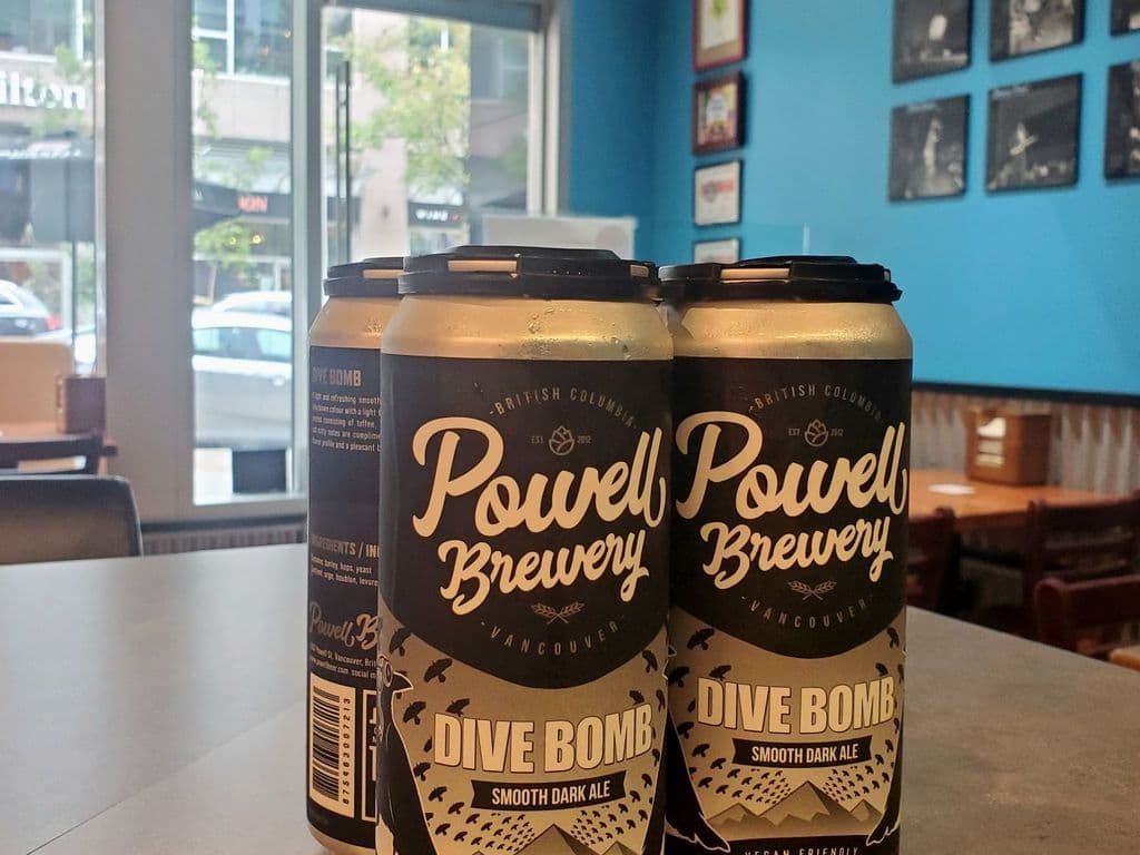 Powell Brewing DIVE BOMB Smooth Dark Ale, 4pk - 473 ML can beer (5.0% ABV)