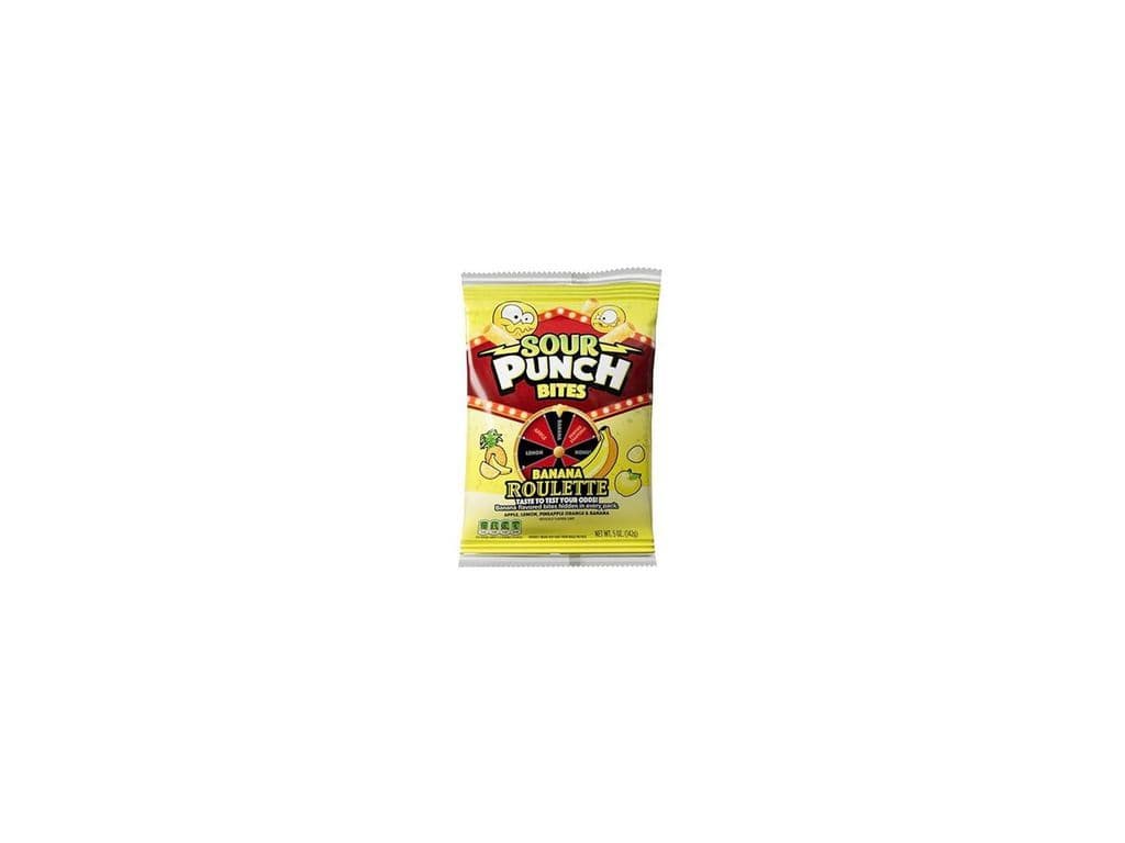 Sour Punch Bites Banana Roulette Gummy Candy 142g Apple, Lemon, Pineapple Orange & Banana Gummies