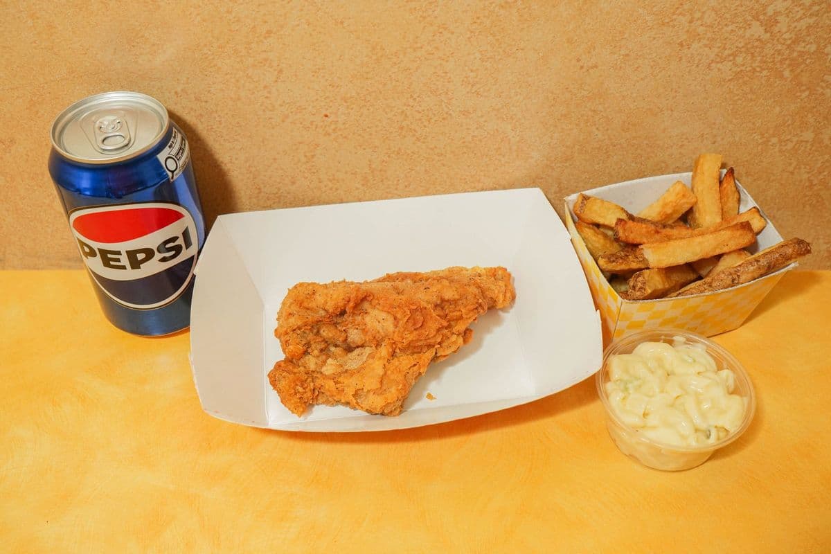 1 Piece and Wedges or Fries (1 piece + S W/F)