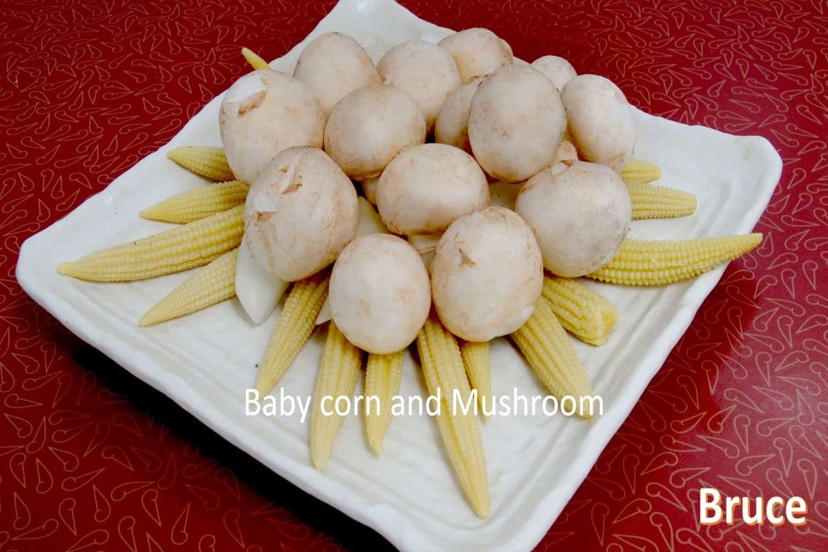 Sauteed Baby Corn and Mushrooms