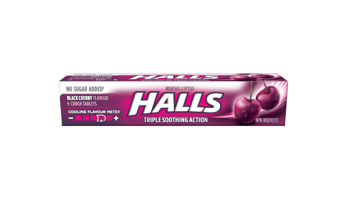 Halls - Cerise Noire Sans Sucre Ajouté / Black Cherry No Sugar Added