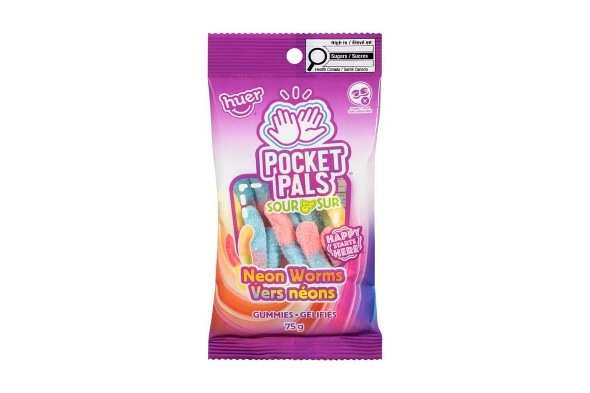 Pocket Pals Sour Neon Worms (75 g)