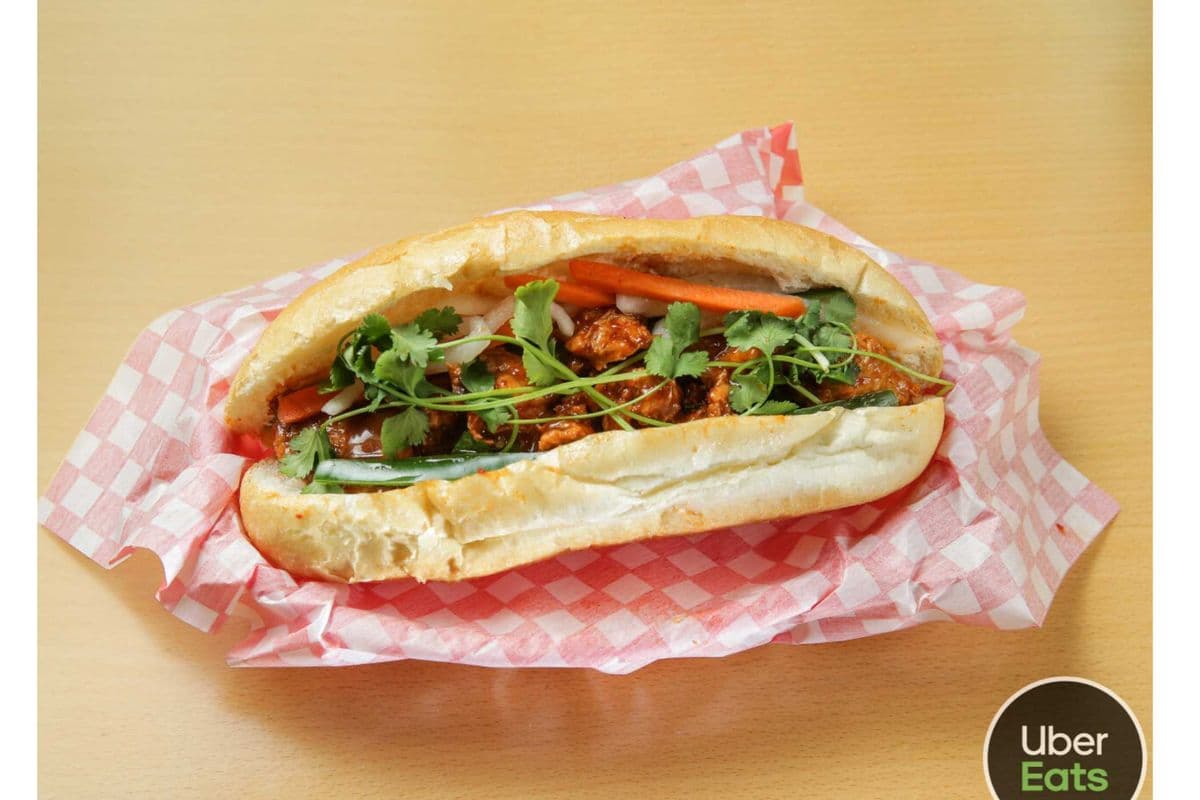 Vegan Lemongrass Chicken Baguette