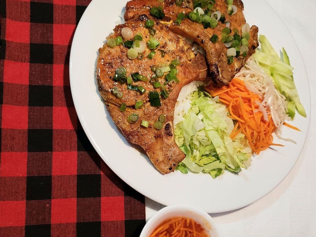 Grilled Pork Chop on Rice
