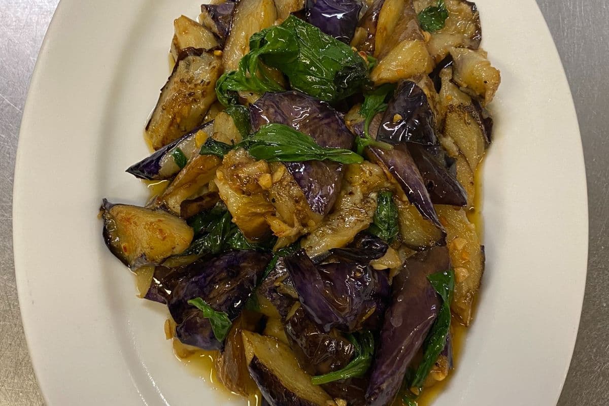 8. Spicy Eggplant With Basil Leaves