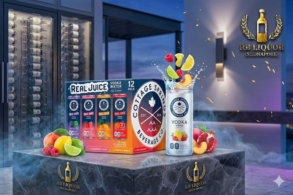 COTTAGE SPRINGS REAL JUICE VODKA WATER (12 CANS X 355ML) 5.0% ABV (12 x 355 mL)