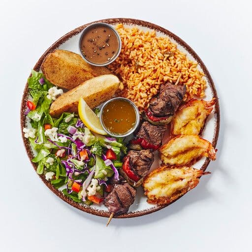Brochette de filet mignon et crevettes papillon / Filet mignon brochette & papillon shimp