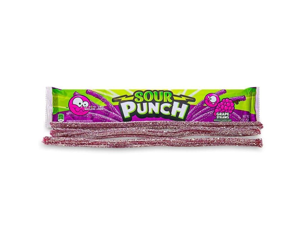Sour Punch Straws Grape Candy