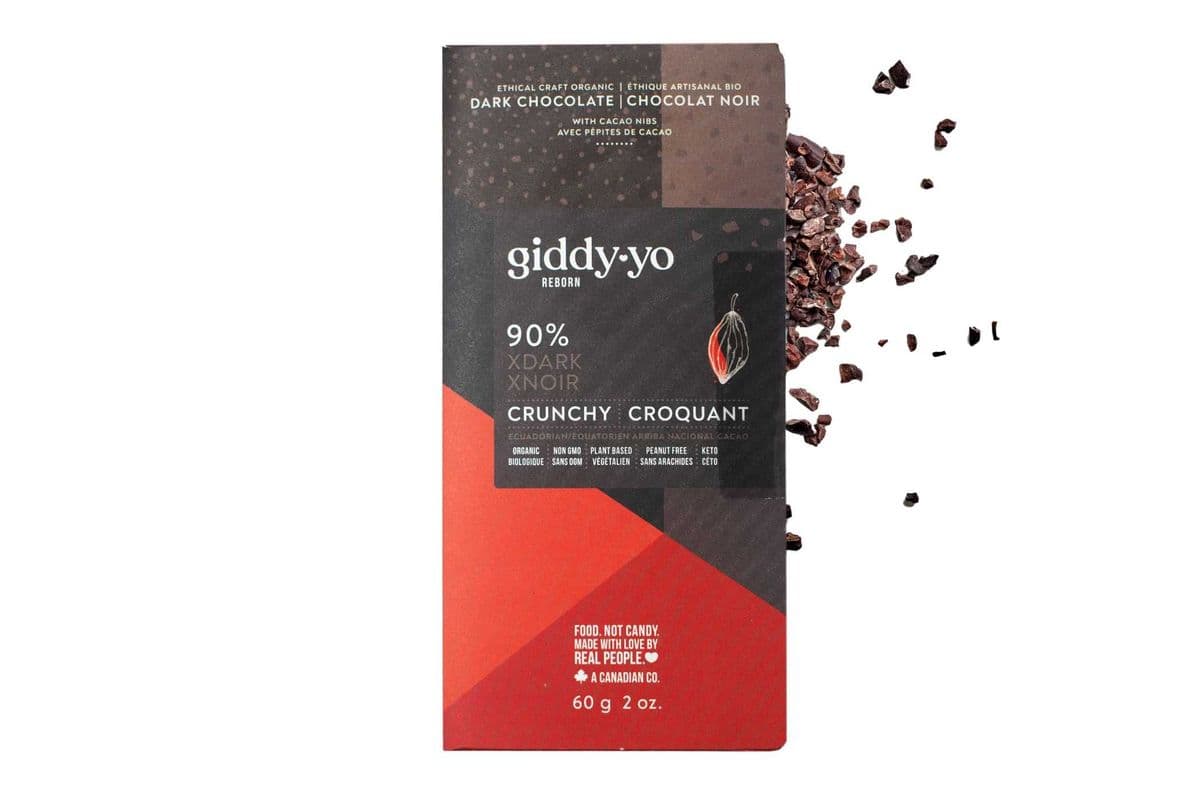 XDARK CRUNCHY 90% DARK CHOCOLATE, 60 G BAR, ORGANIC, VEGAN, FREE OF PEANUTS, DAIRY, GLUTEN, SOY, LAB TESTED, CEREMONIAL GRADE (60 g)