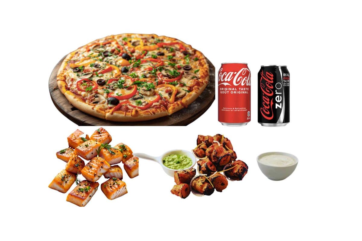 One Large Pizza and Fish or Soya Chaap Combo