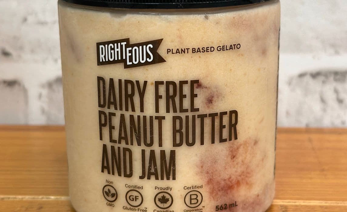 Righteous Dairy Free Peanut Butter Jam Gelato