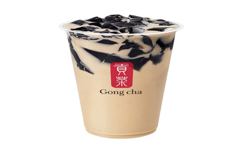 Wintermelon Milk Tea with Grass Jelly / THÉ AU LAJT AU MELON D'HIVER AVEC GELEE D'HERBE