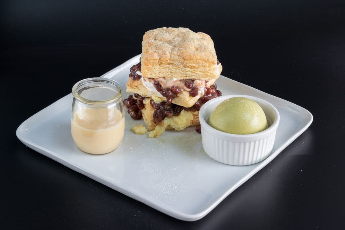 Matcha and Red Bean Mille-Feuille 抺茶紅豆拿破崙