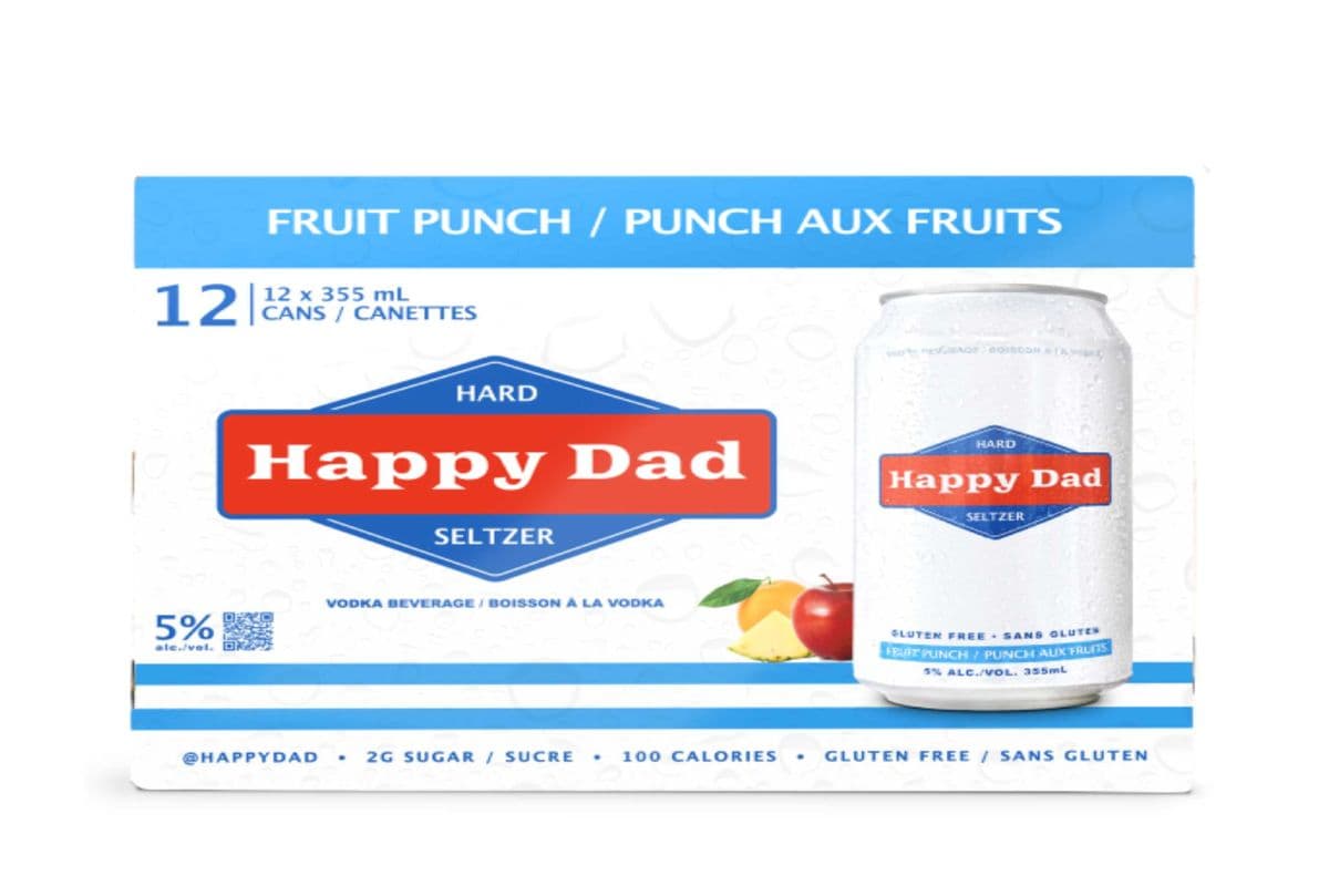 HAPPY DAD HARD SELTZER FRUIT PUNCH 12*355ML CANS (12 x 12*355ML )