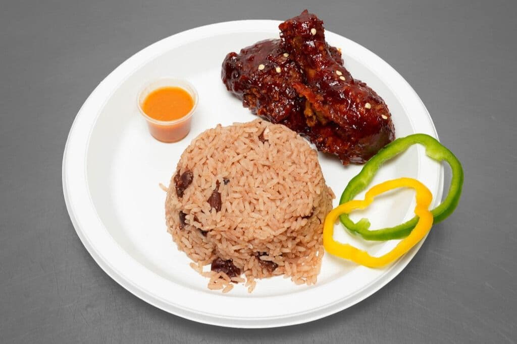 Large BBQ Chicken (Halal) with Rice and Peas