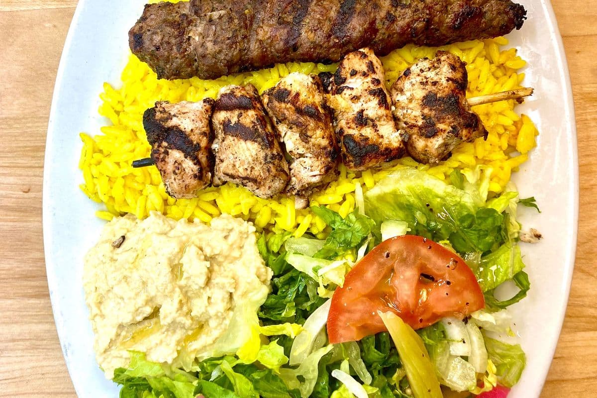 Sayah Kebob and Taouk plate