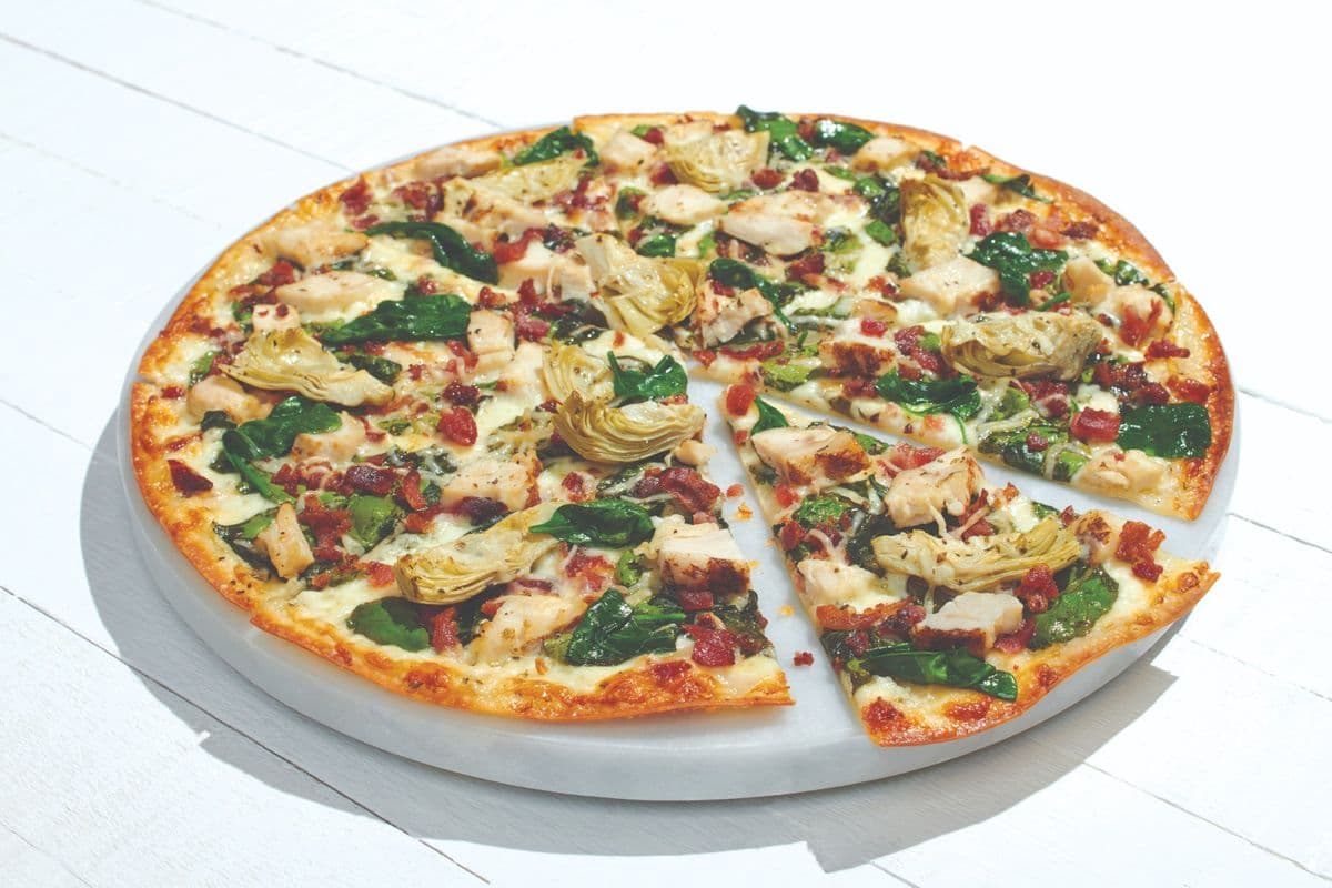 Family Size Chicken Bacon Artichoke Pizza
