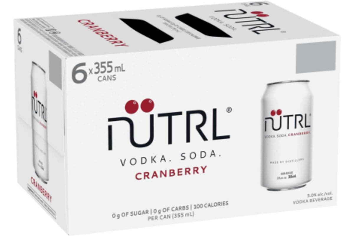 Nutrl Vodka Soda Cranberry (6 x 355 ml Cans)