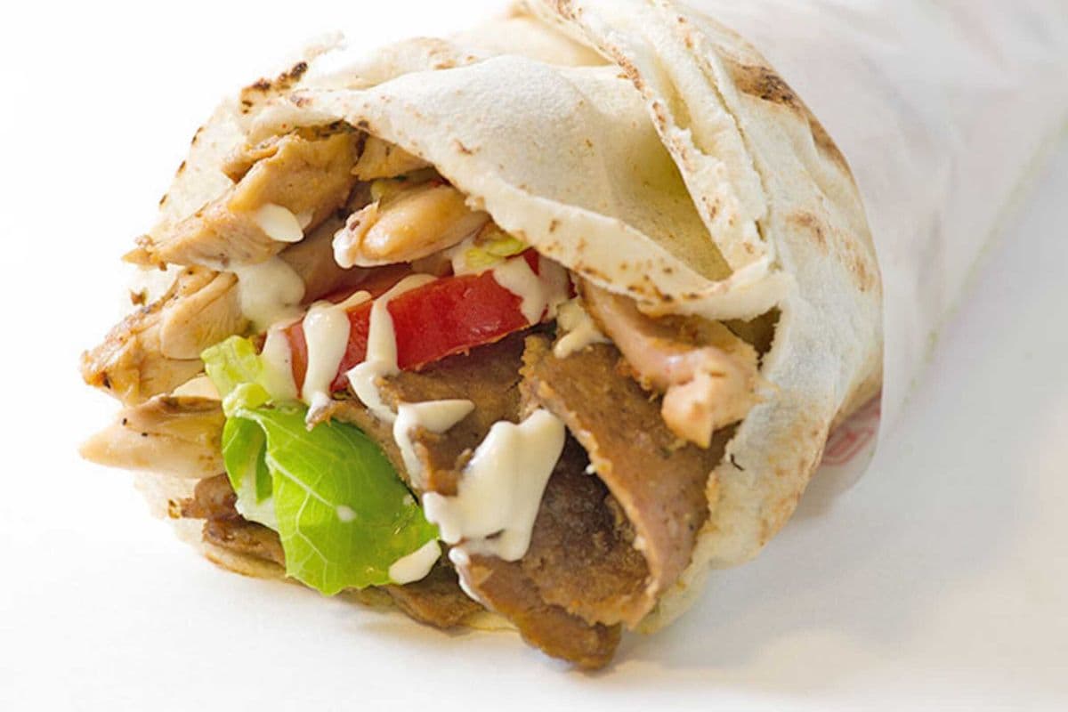 Mixed Beef Donair and Chicken Shawarma Wrap