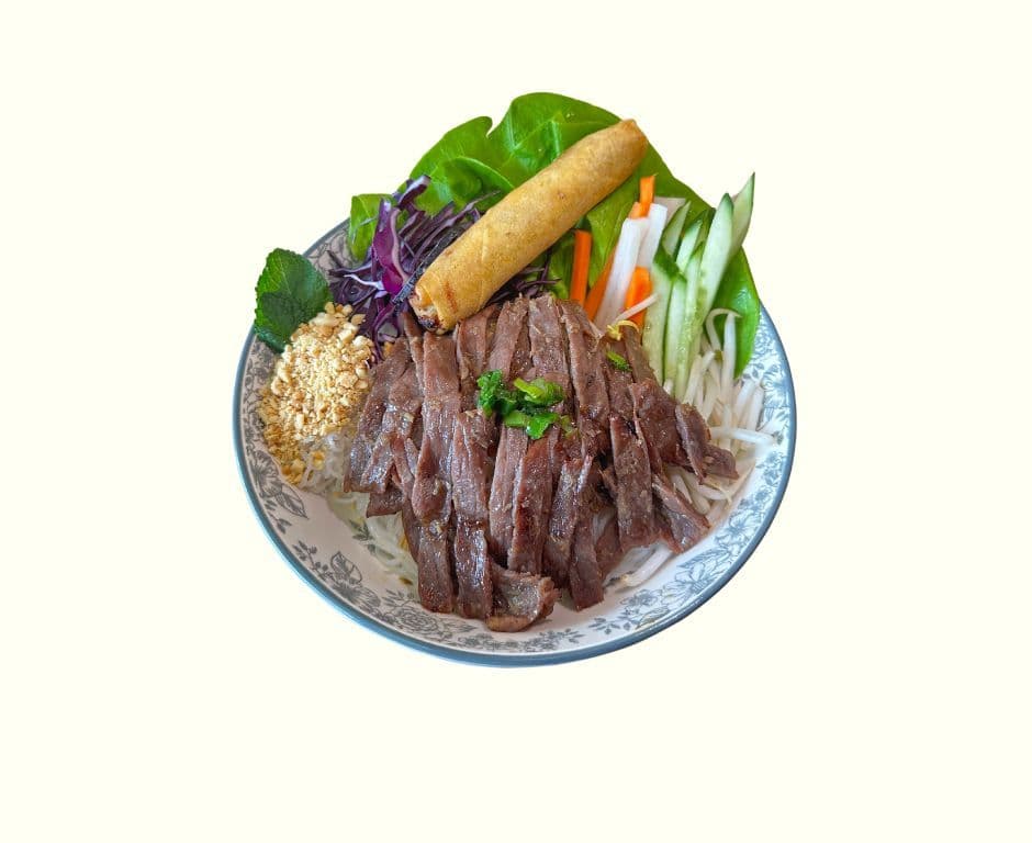 Vermicelle boeuf grillé et rouleau