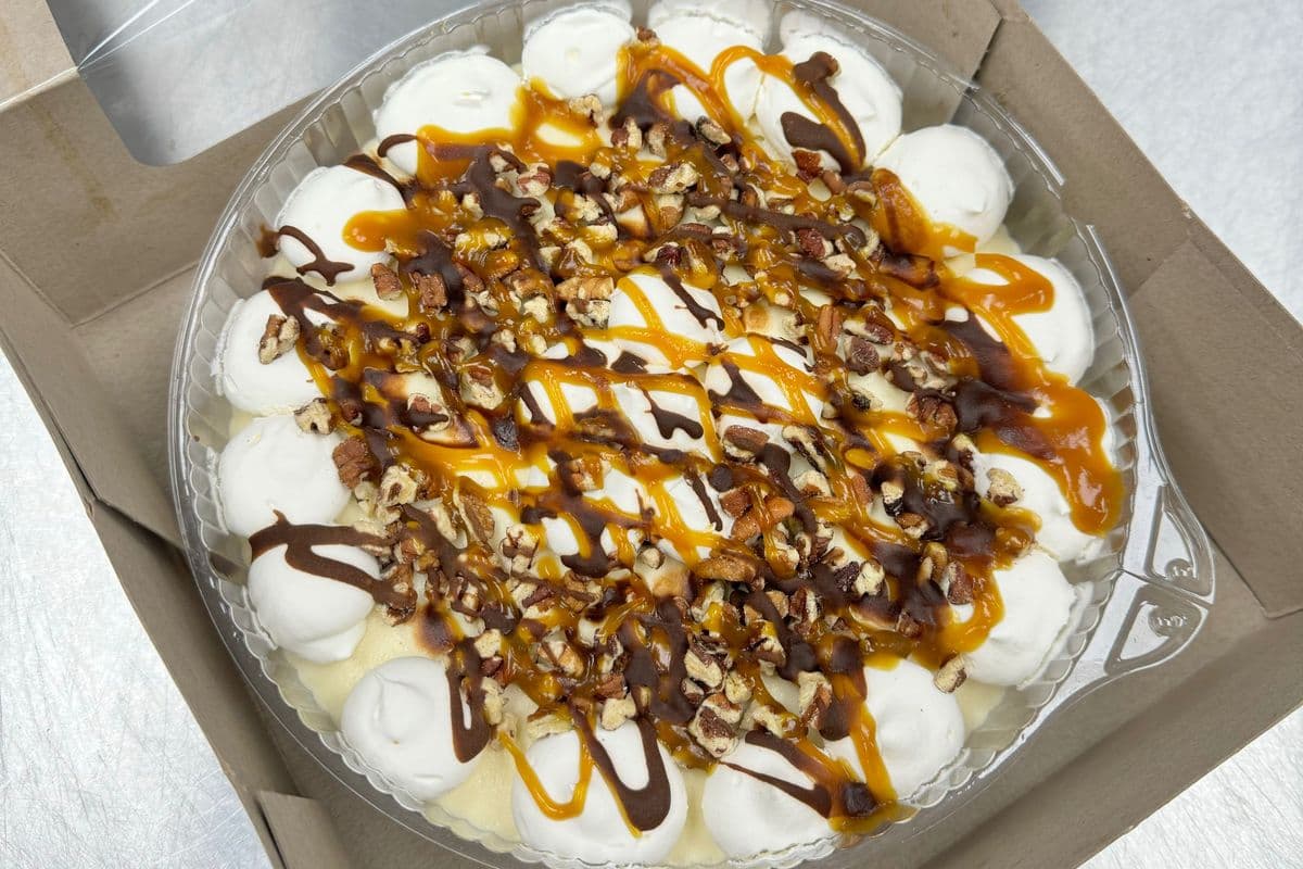 Caramel Pecan Fudge Ice Cream Cake