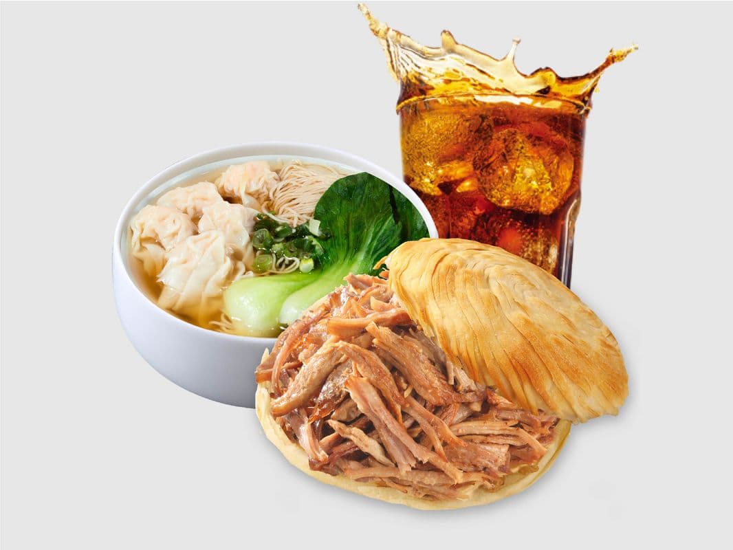 Wonton Noodle Classic Combo (w/ Crispy Burger + Drink)