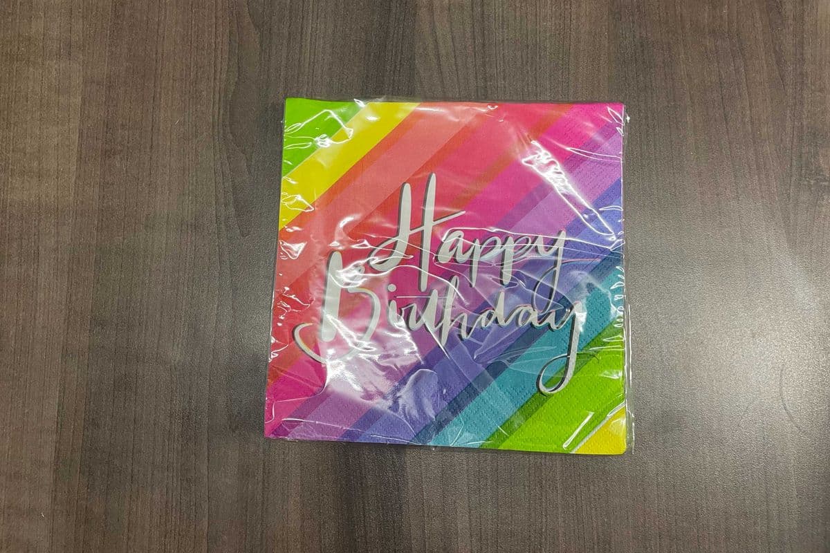 Lunch Napkin Balloon & Rainbow Bday 16pk