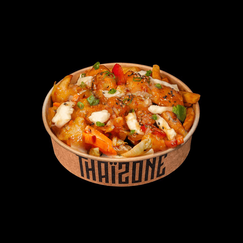 Poutine Tao Chou-Fleur / Cauliflower Tao Poutine / Poutine de coliflor Tao (vegetariano)