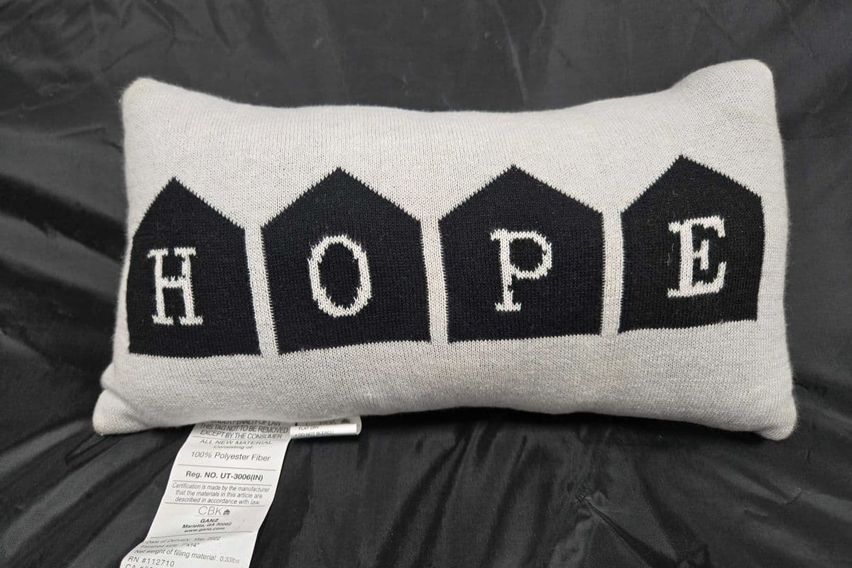 "Hope" House Knit Accent Pillow (7" x 14")