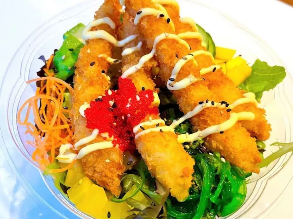Poke crevette panne