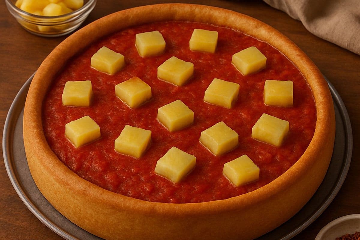 Medium Super Hawaiian Deep Dish Pizza