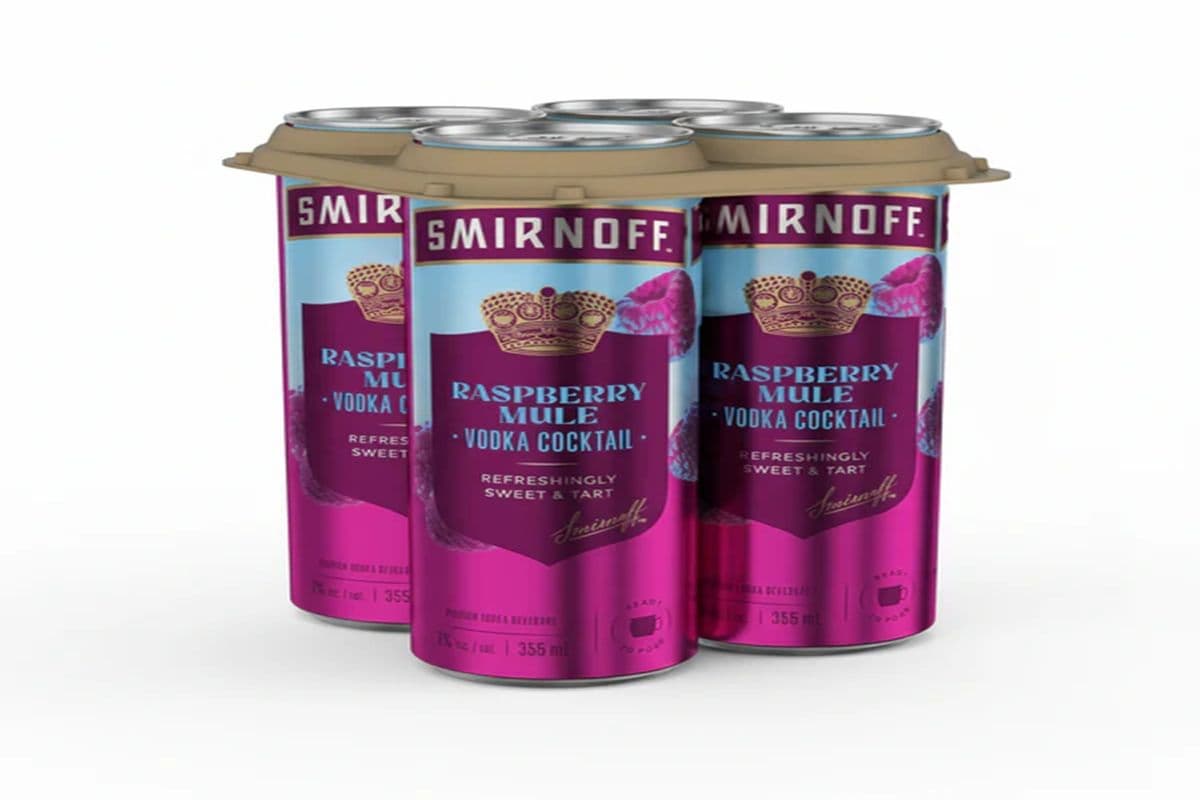 Smirnoff Raspberry Mule Vodka Cocktail 4Cans (4 x 355ml)