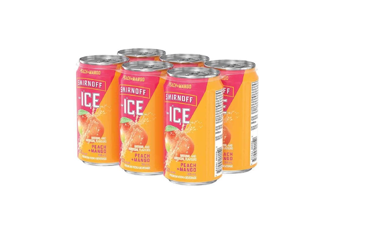 Smirnoff Ice Peach & Mango (6 Pack Cans) (6 x 355 ml Cans)