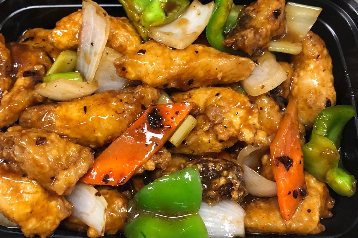 27. Stir fry deep fried Breaded fish fillet with vegetable in black bean sauce 豉汁鱼柳
