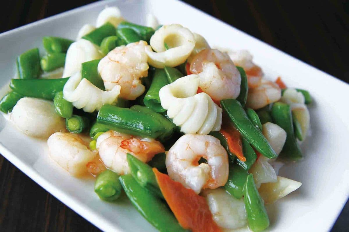 Stir Fried Shrimps, Scallop and Squid 炒三鮮