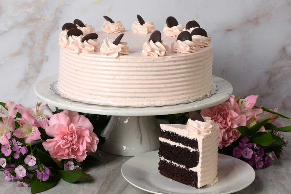 Chocolate Cake with Strawberry Buttercream 9"
