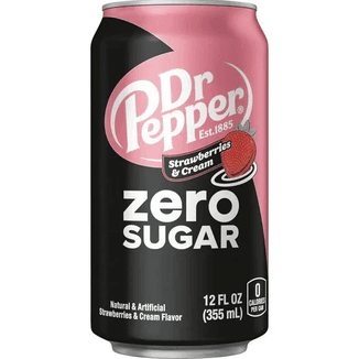 Dr Pepper Strawberries and Cream Zero Sugar (355ml) - USA