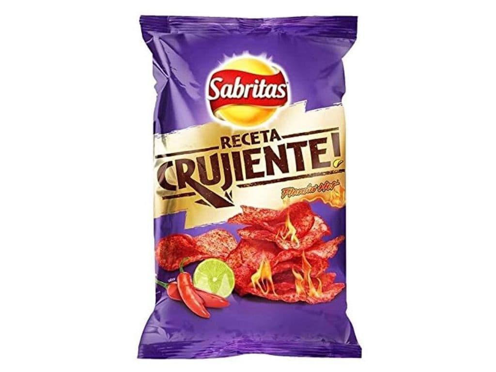 Sabritas Receta Crujiente Flamin Hot Chili Lemon Thick Cut Mexican Potato Chips 100g