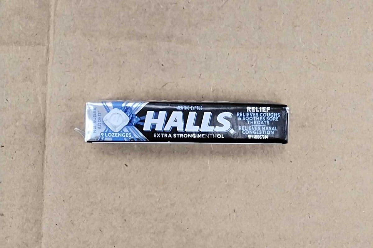 Halls Extra Strong Menthol.