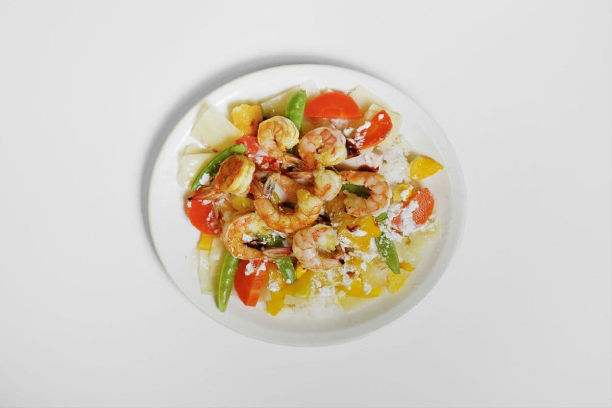 53. Creamy Coconut Mango Sauce with Shrimp and Veggie