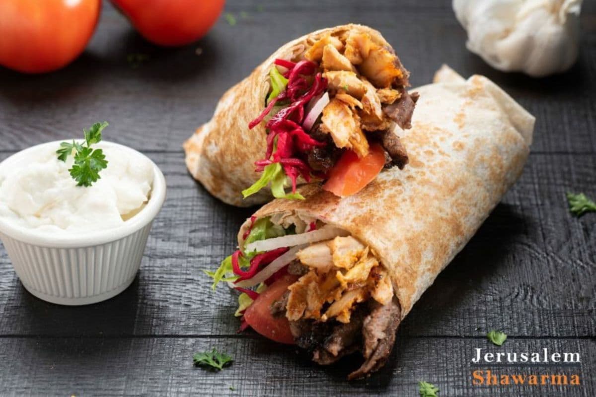 Shawarma Mix Wrap (Beef & Chicken) with Everything Toppings