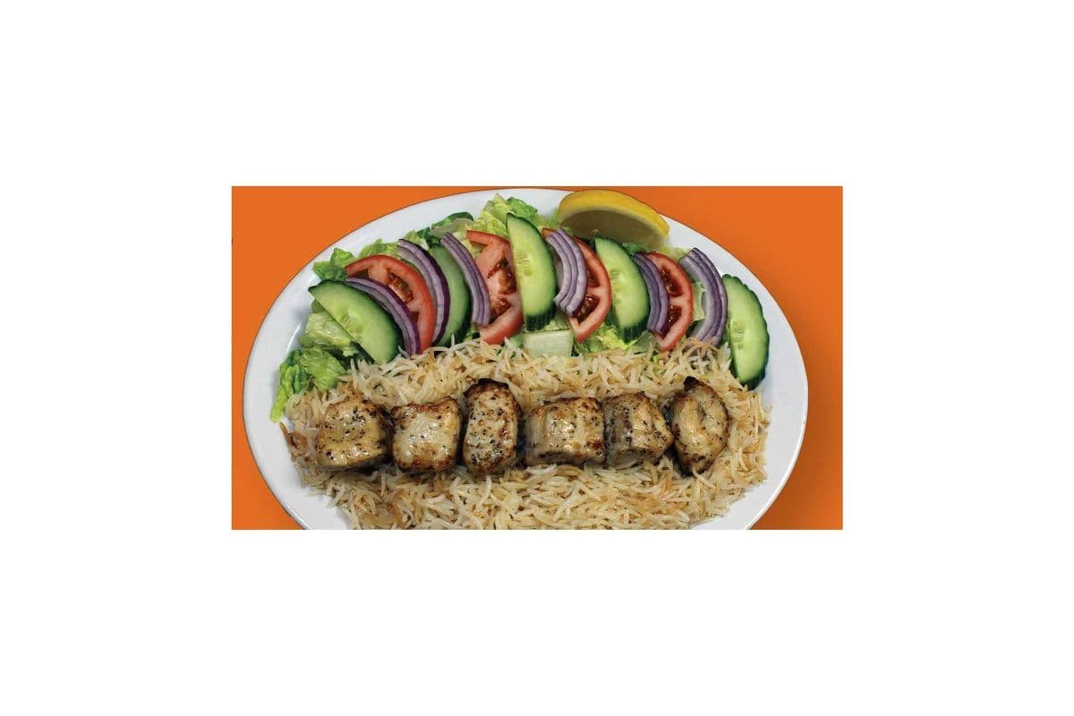 Chicken Souvlaki Kabob Platter