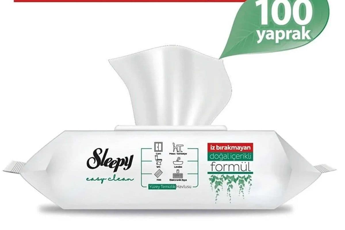 SLEEPY Mavi Cam Surface Cleaning Towel 100 Piece YUZEY TEMIZLEME MENDILI 100lu