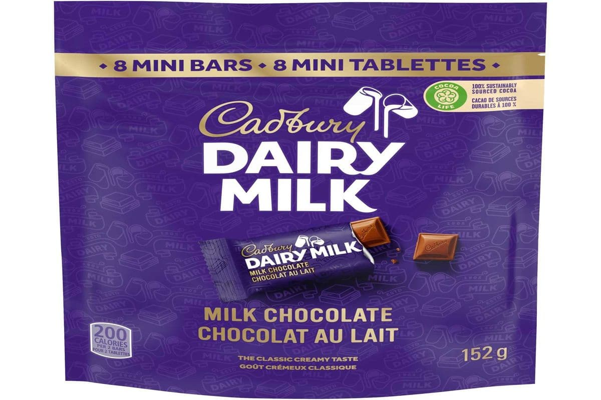 Cadbury Dairy Milk (Milk Chocolate Mini Bars) (152g) (200 Cal)