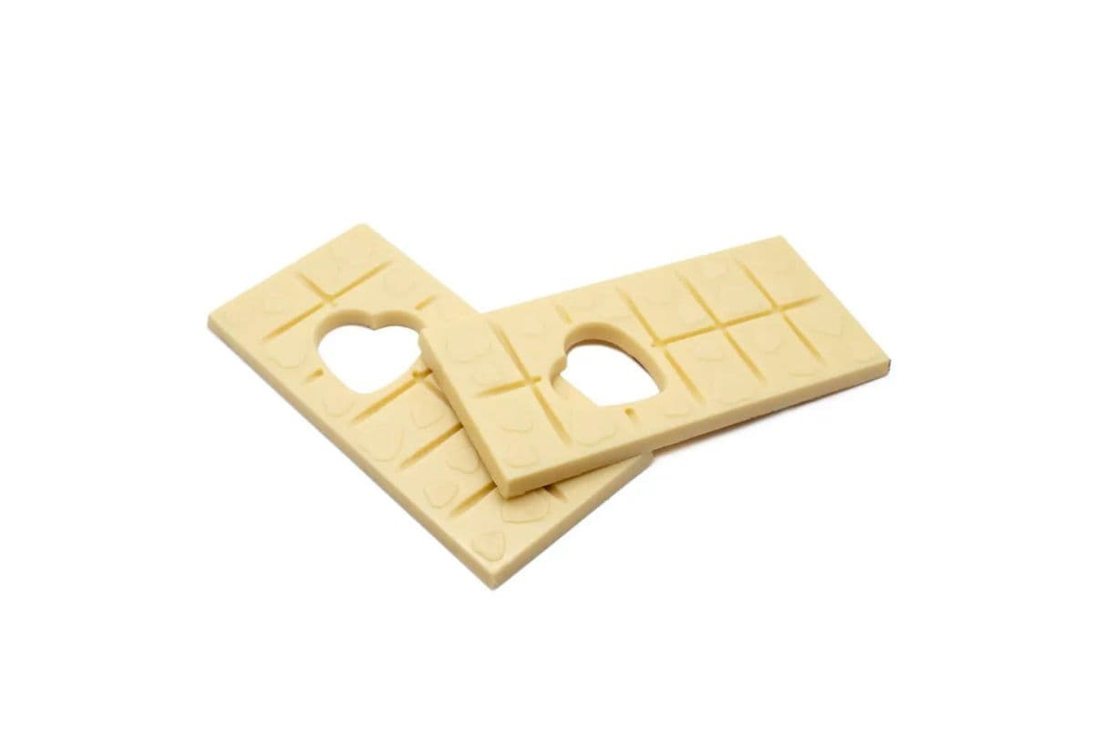 White Chocolate Bar Heart Style