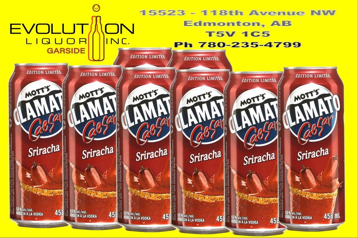 Mott's Clamato Caesar Sriracha C458-08 (8 x 458 ml Can)