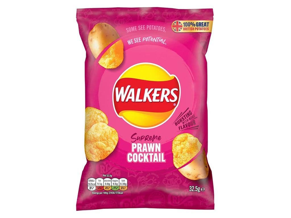 Walkers Prawn Cocktail British Crisps 32.5g UK
