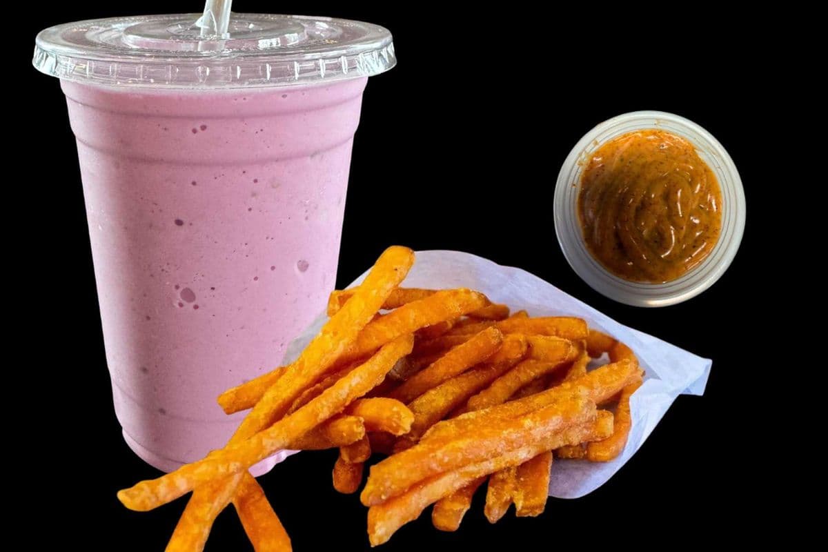 Sweet Potato Fries and Milkshake